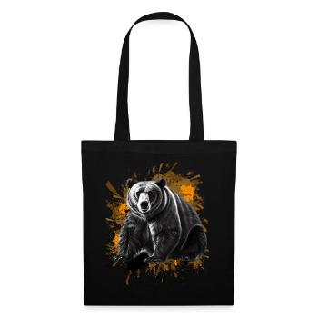 Bär - Stoffbeutel - Schwarz - Vorne