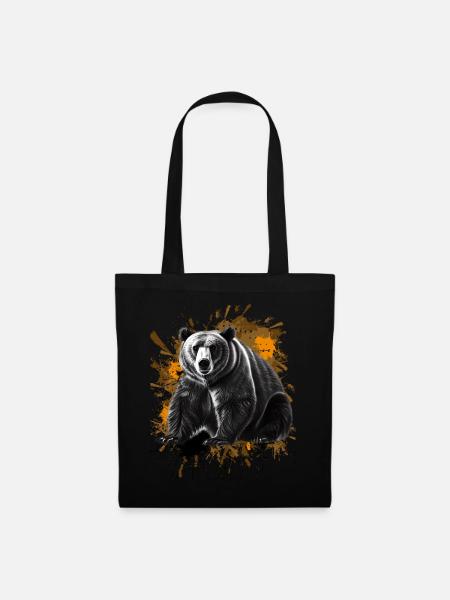Bär - Stoffbeutel - Schwarz