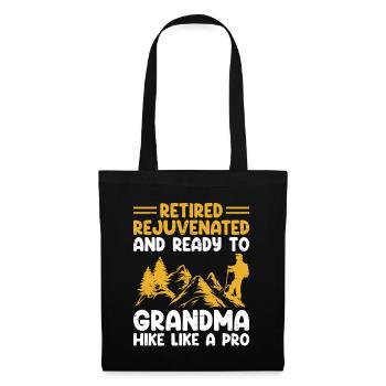 Hiking Retired Grandma Pensioner Pension Hiker Tre - Tote Bag - black - Front