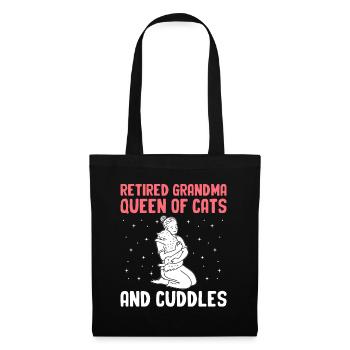 Amoureux des chats Grand-mère retraitée Retraité Propriétaire de chat Chat - Sac en tissu - noir - Devant