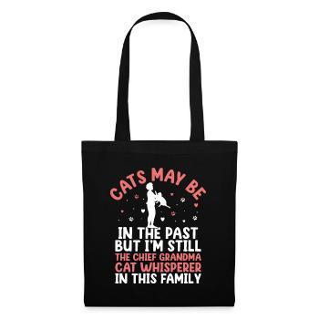 Amoureux des chats Grand-mère retraitée Retraité Propriétaire de chat Chat - Sac en tissu - noir - Devant
