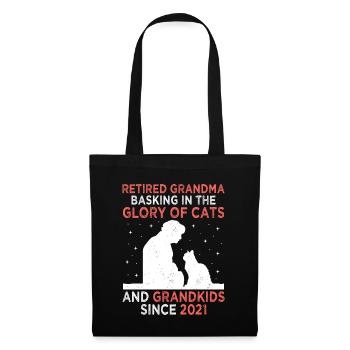 Amoureux des chats Grand-mère retraitée Retraité Propriétaire de chat Chat - Sac en tissu - noir - Devant