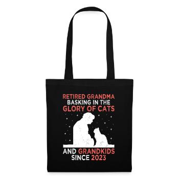 Amoureux des chats Grand-mère retraitée Retraité Propriétaire de chat Chat - Sac en tissu - noir - Devant