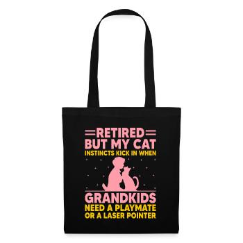 Amoureux des chats Grand-mère retraitée Retraité Propriétaire de chat Chat - Sac en tissu - noir - Devant