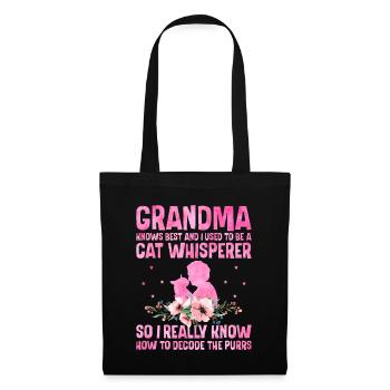 Amoureux des chats Grand-mère retraitée Retraité Propriétaire de chat Chat - Sac en tissu - noir - Devant