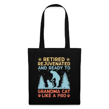 Amoureux des chats Grand-mère retraitée Retraité Propriétaire de chat Chat - Sac en tissu - noir - Devant