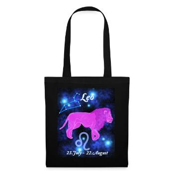 Signe du zodiaque Lion, constellation, astrologie - Sac en tissu - noir - Devant
