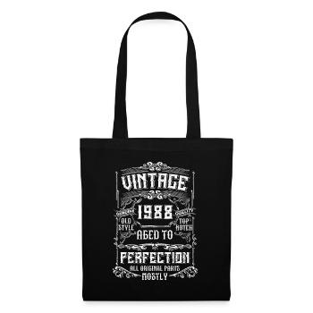 Jahrgang 1988 Geschenk zum 35. Geburtstag Männer 35 Jahre alt - Stoffbeutel - Schwarz - Vorne