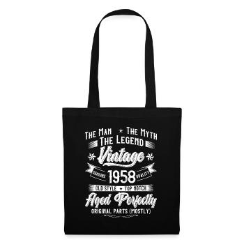 Homme Millésime 1958 65e anniversaire Cadeau Hommes 65 ans - Sac en tissu - noir - Devant