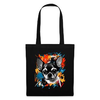 Chihuahua - Stoffbeutel - Schwarz - Vorne