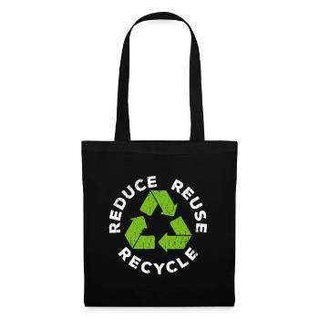 Reduce Reuse Recycle - Earth Day - Tote Bag - black - Front