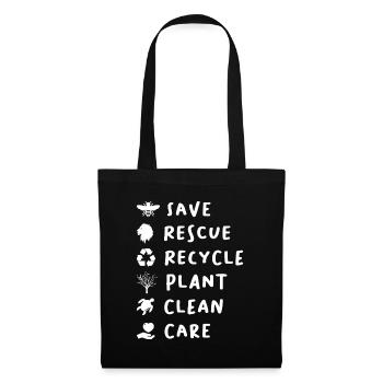 Save Bees Rescue Lions Recycle Plastic Save - Sac en tissu - noir - Devant