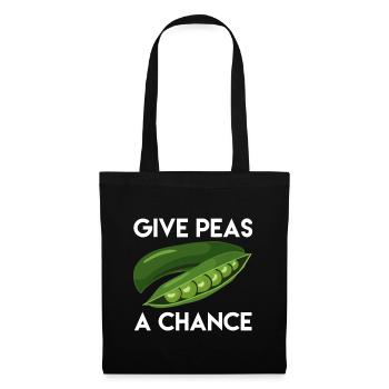 World Peas/Peace - Gib Erbsen eine Chance Tag der Erde - Stoffbeutel - Schwarz - Vorne