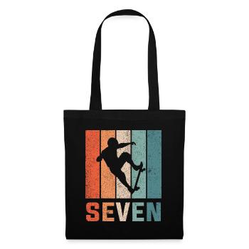 7th Birthday Retro Skateboard Skater Boys Kids - Sac en tissu - noir - Devant