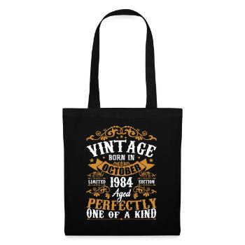 October 1984 Birthday Gift 1984 October - Tote Bag - black - Front