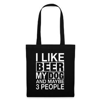 I like Beer My Dog Maybe 3 People Gifts - Tote Bag - black - Front