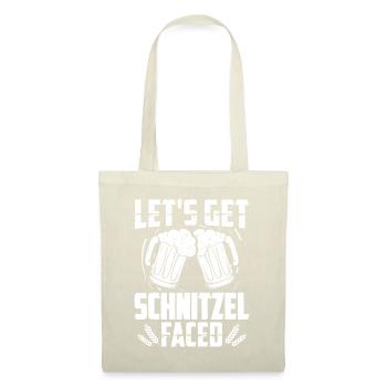 Lets Get Schnitzel Faced Funny Octoberfest German - Tote Bag - nature - Front