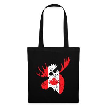 Kanada-Flagge Elch | Kanadisches Geschenk | Lustiges Kanada - Stoffbeutel - Schwarz - Vorne