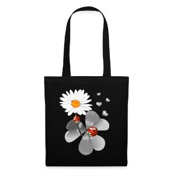 Clover with ladybug - Tote Bag - black - Front