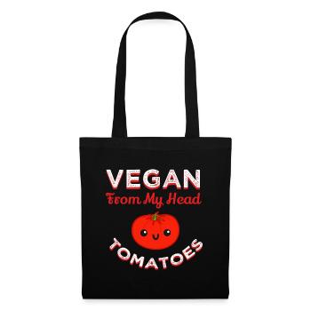 Vegan From My Head Tomatoes - Sac en tissu - noir - Devant