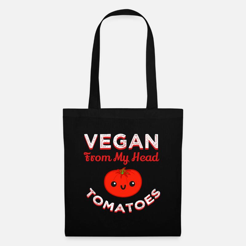 Vegane Tomaten aus dem Kopf - Stoffbeutel - Schwarz