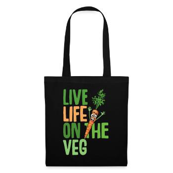 Funny plant based design, carrot with funny Vegan - Tote Bag - black - Front
