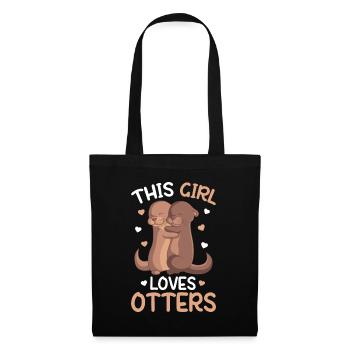 This Girl loves loves Otters Girls Kids Otter - Tote Bag - black - Front