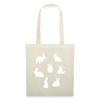 Lapins à motif de lapins sautillants - Sac en tissu - nature - Devant