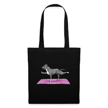 Pitbull Doing Yoga Funny Pitbull Dog Lover - Tote Bag - black - Front