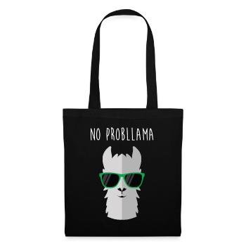 Animal Pun Llama Lover 'No Probllama' Funny Llama - Tote Bag - black - Front