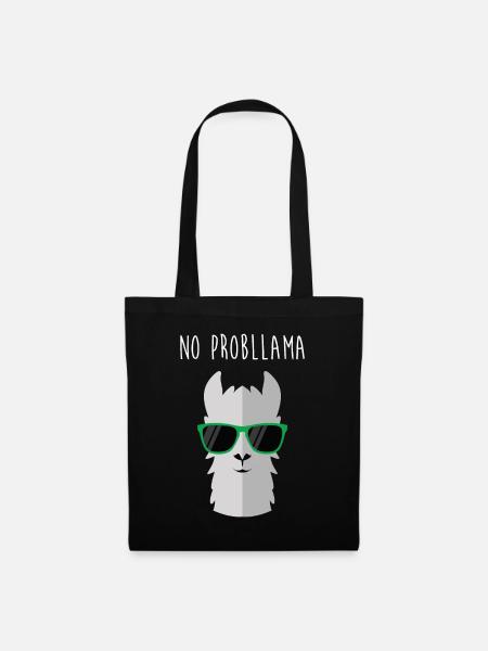 Tier Wortspiel Lama Liebhaber 'No Probllama' Lustiges Lama - Stoffbeutel - Schwarz
