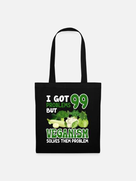 Vegan Veganismus - Stoffbeutel - Schwarz