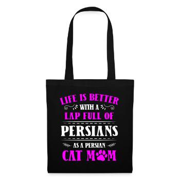 Chat persan Chat Amoureux Propriétaire de chat Persan Longhair C - Sac en tissu - noir - Devant
