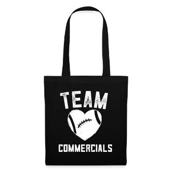 Im Just Here For The Commercials Girls Football - Tote Bag - black - Front