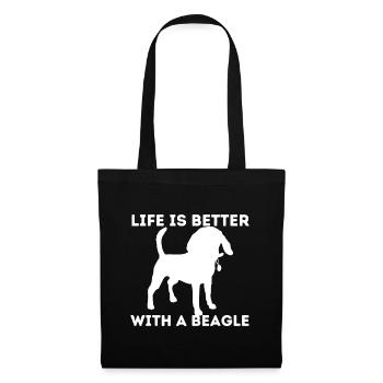 La vie est meilleure avec un beagle - Beagle Dog Lover - Sac en tissu - noir - Devant