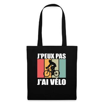 J'peux pas j'ai vélo, cycliste, cyclisme - Sac en tissu - noir - Devant