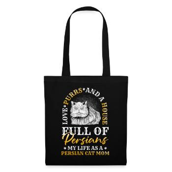 Chat persan Chat Amoureux Propriétaire de chat Persan Longhair C - Sac en tissu - noir - Devant