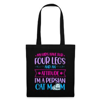 Chat persan Chat Amoureux Propriétaire de chat Persan Longhair C - Sac en tissu - noir - Devant