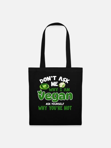 Vegan Veganismus - Stoffbeutel - Schwarz
