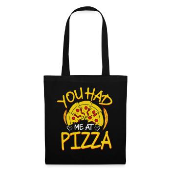 Pizza - Sac en tissu - noir - Devant
