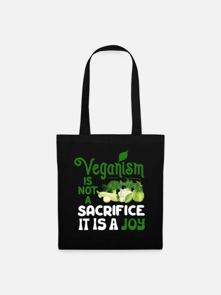 Vegan Veganismus - Stoffbeutel - Schwarz