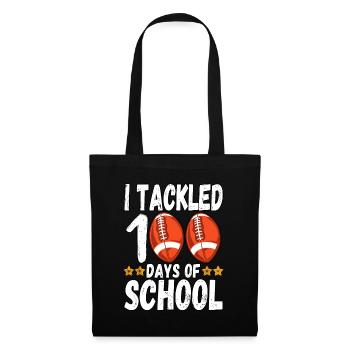 I Tackled 100 Days Of School Football 100th Day - Tote Bag - black - Front