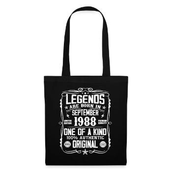 September 1988 Vintage Retro Anniversary Gift - Tote Bag - black - Front
