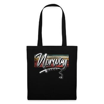 Norvège Pêche - Sac en tissu - noir - Devant