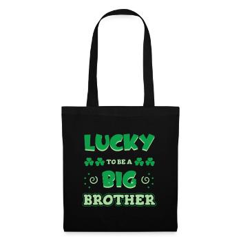 Glück, ein großer Bruder zu sein St. Patrick's Day - Stoffbeutel - Schwarz - Vorne