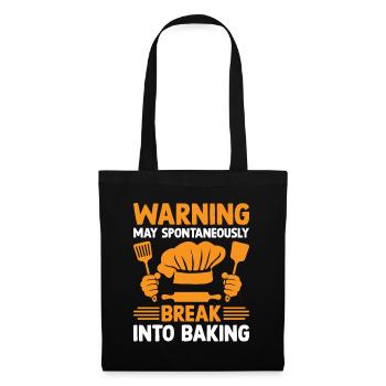 Backen Bäckerei Konditorei Konditor Bäcker Konfekt - Stoffbeutel - Schwarz - Vorne