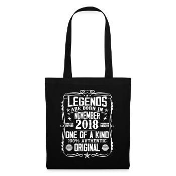 Cadeau Les légendes sont nées en Novembre 2018 - Sac en tissu - noir - Devant