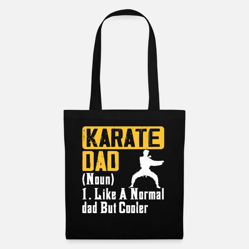 Karate Papa Vater - Stoffbeutel - Schwarz