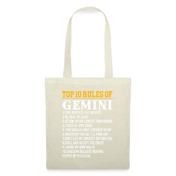 Top 10 des règles des Gémeaux 21 mai - 21 juin - Sac en tissu - nature - Devant