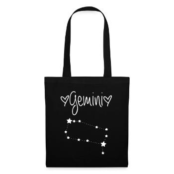 Horoscope du signe du zodiaque Gémeaux Astrologie Mai Juin - Sac en tissu - noir - Devant